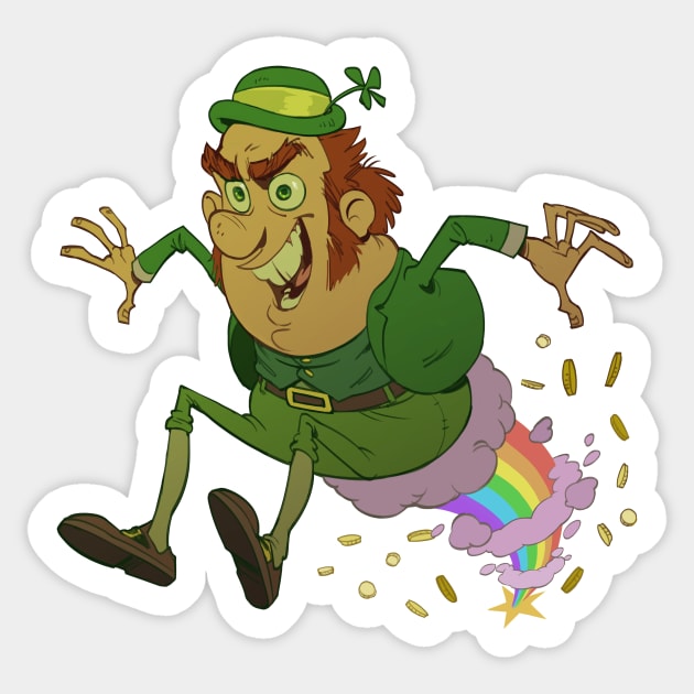 Evil Leprechaun Sticker by  KendallHaleArt